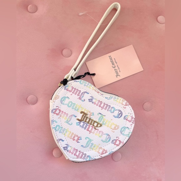 Juicy Couture Handbags - Juicy Couture White Rainbow Heart Shaped Coin Purse
